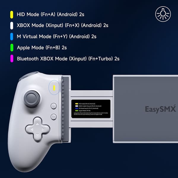 EasySMX M15 Mobiltelefon Gamepad Typ C Hall Mekanisk Kontroller för Android Telefon iPhone 15/16 Molnspel Xbox Game Pass M15 Carry Case