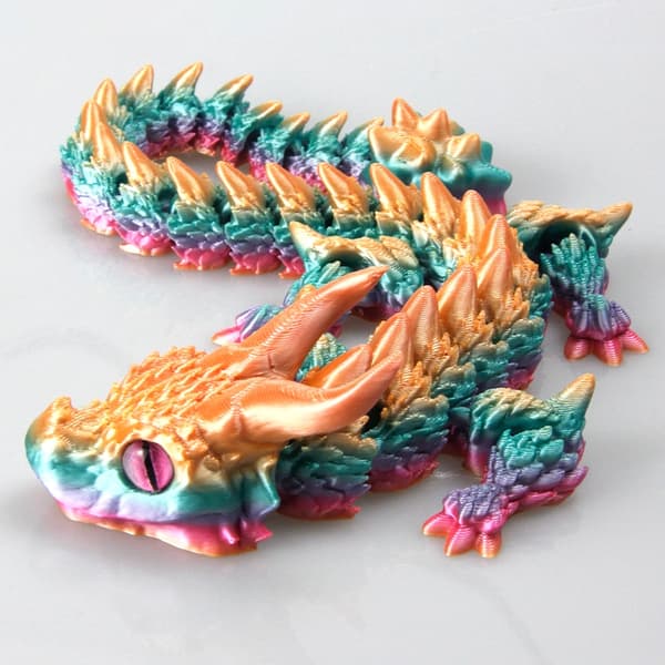 3D-tryckt Magic Dragon Toy – Ledad rörlig ledfidget – Gåva för skrivbordsdekorationer Lce Blue