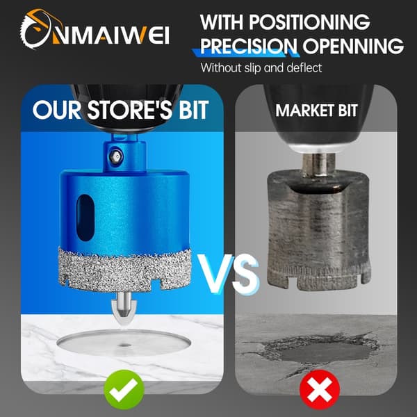 Diamantbelagte borehoveder 18-150 mm hulsav til keramiske fliser med positionsbor til glasmarmor 45 50
