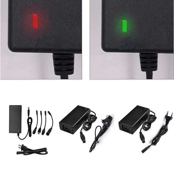 42V 2A oplader med 5 stik til 24V-36V litiumbatteri til elektrisk scootertilbehør UK