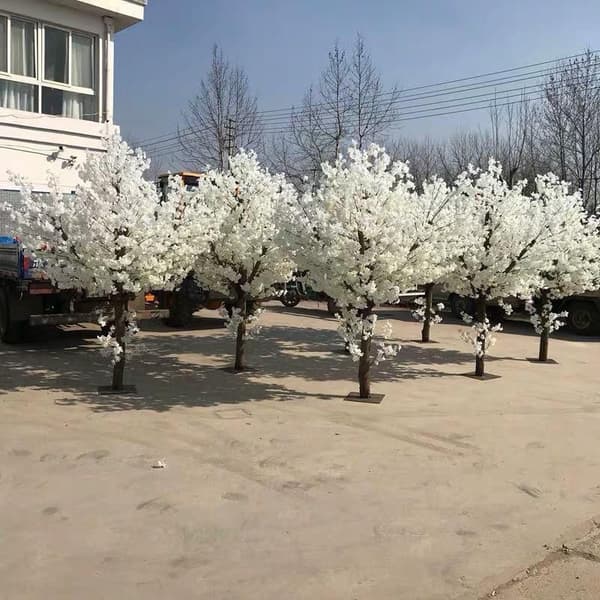 Vit Simulerad Körsbärsblomsträd Bröllopsbåge Set Konstblomma Simulerad Päronblomma Önsketräd Utomhus Golvdekoration Pink Size 8 feet