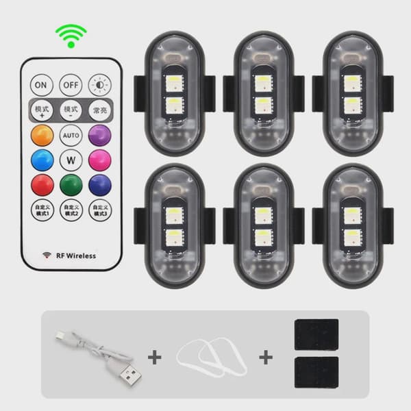 RGB LED-skootterin strobovalot langattomat pyörän vilkkuvalot sijainnin varoitustarvikkeet 4PCS