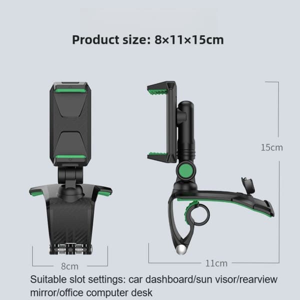 Universal Biltelefonholder Stativ Dashboard Clip Mount til iPhone Xiaomi Samsung GPS Gray