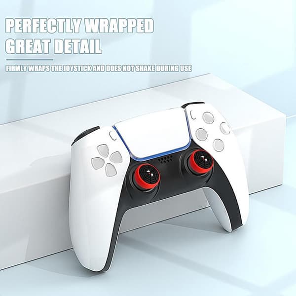 Tumspaksgrepp Halkfri Joystickskydd Ersättningsgrepp Tumspaksgrepp S För PS5 PS4 Switch Pro Silikonskydd 4st White background