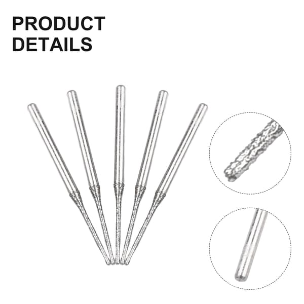 5-delade 0,8-2,5 mm diamantbelagda borrbitar 2,35 mm skaft glas jade bärnsten 5 pcs  1.8 mm