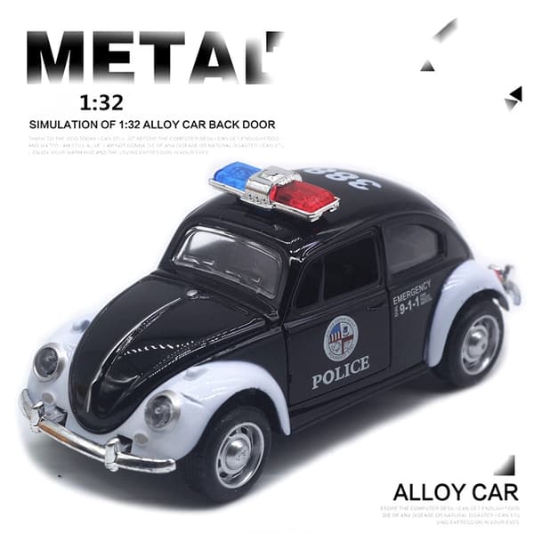 1:32 Beetle legeringsbil støbt metal klassisk legetøjsmodel med pull-back-funktion til børnegaver A931 Black No box