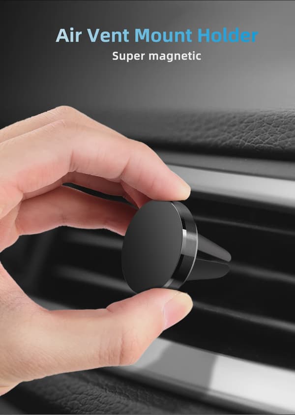 Magnetisk Biltelefonholder Luftventil Monteringsstativ GPS-understøttelse til iPhone 15 14 11 Xiaomi Huawei Samsung Silver
