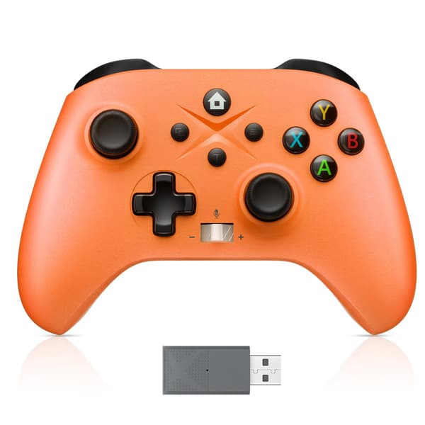Trådløs controller med gamingvibration, Hall-effekt, 6-akset gyrosensor, turbofunktion og gamepads til Xbox One S/X/Series S/X/Switch orange
