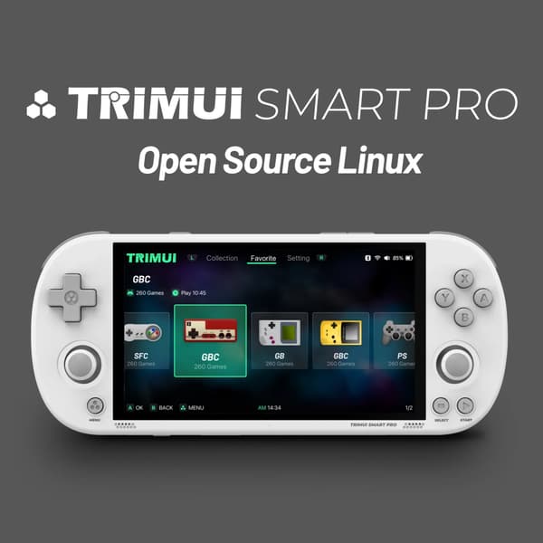Trimui Smart Pro kädessä pidettävä pelikonsoli 4.96''IPS Screen Linux System Joystick RGB Lighting Trimui Black 128g