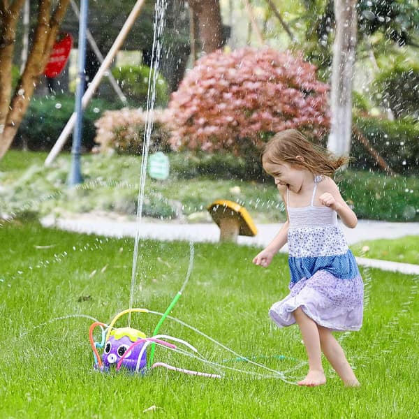 Udendørs roterende sprinklerlegetøj til børn - Haveblæksprutte Vandleg til sommersjov Red