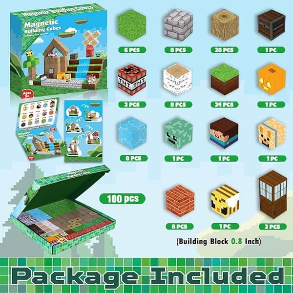 Magnetiske byggeklodser til børn - DIY samlelegetøj til kreativ leg og gaver 100pcs model 19