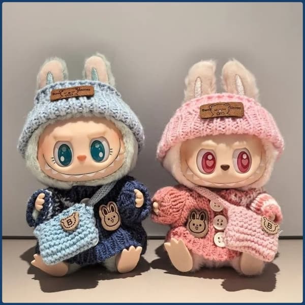 17 cm s Doll Hættetrøjetøj - Farverigt tilbehør til Monster s Blind Box Dolls random 2 Pcs model 32
