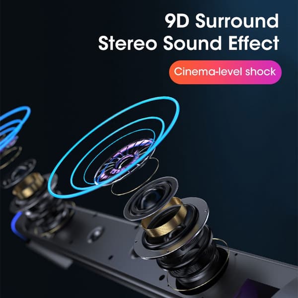 4D Computerhøjttaler Bar Stereolyd Subwoofer Bluetooth Højttaler Til Macbook Laptop Notebook PC Musikafspiller Kablet Højttaler Bluetooth White