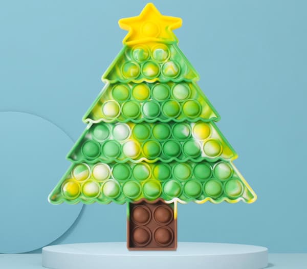8 Pack Christmas Jul julklappar Pop it Fidget Toy Ljusrosa