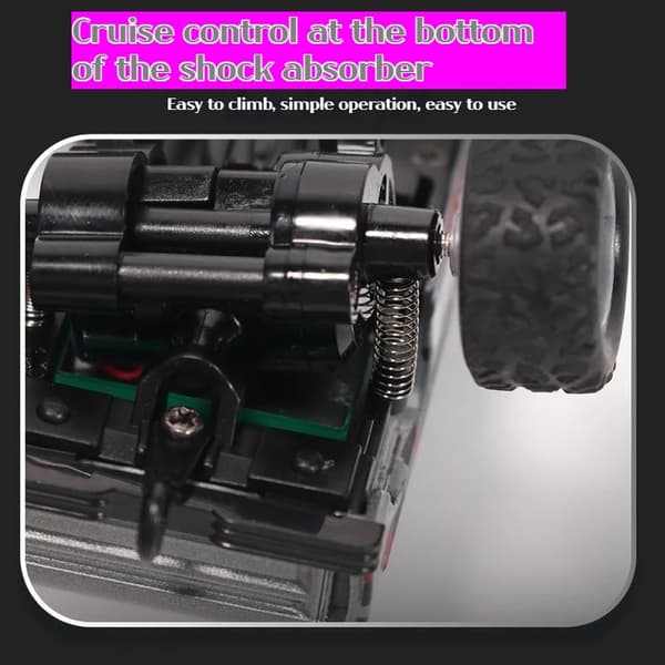 1:64 Speed ​​​​Mini terrängfjärrkontroll Billegering Cool belysning Stötdämpning Bordsdator Tävlingsleksak Liten present Two-player battle