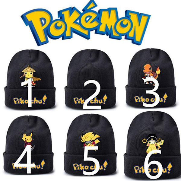 Pichachu Pokemon Keps  Mössa Bobble Hat, Hat for Kids Model 4