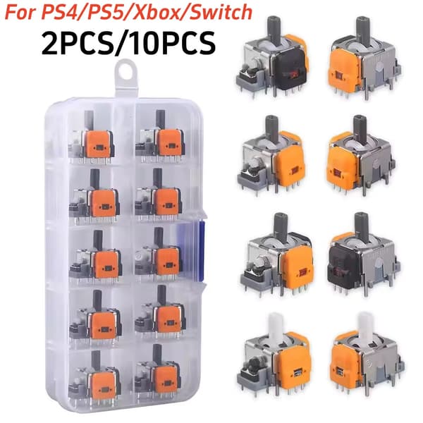 Vaihto Hall Effect Joystick 3D Analog Sensor ThumbStick PS5/PS4/Xbox One/Switch Pro -ohjaimen korjausosien lisävaruste for PS4 10PCS