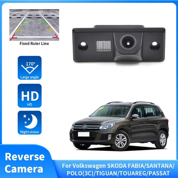 Specialskyltbelysning backkamera med tydlig sikt, design, passar för VW/Skoda, fordonssäkerhetskamera black