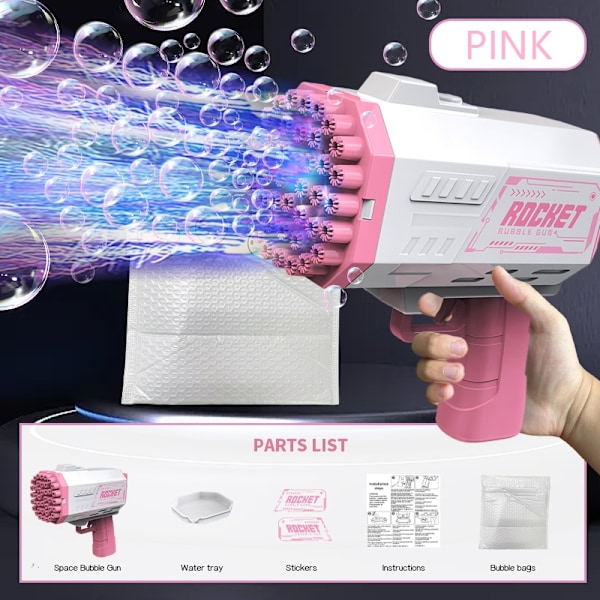 40-reikäinen kuplapistooli lapsille - juhlat ja häät Pink