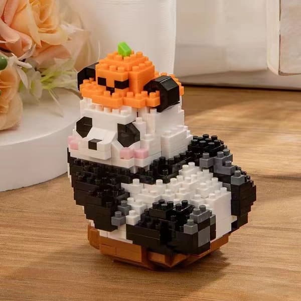 Mini Panda byggeklodser - sødt DIY pædagogisk legetøj i stil til børn W1117 Nobox