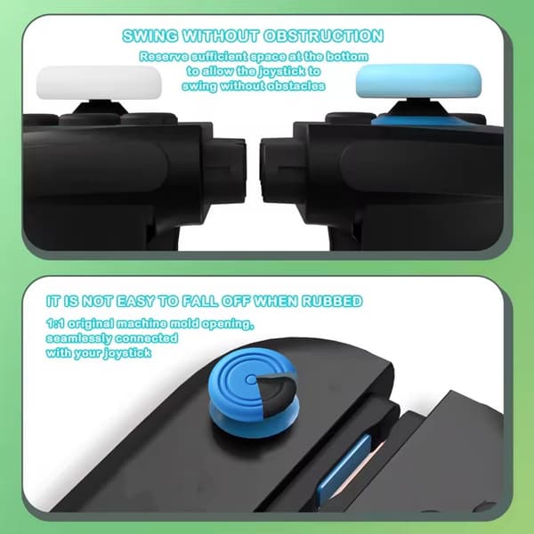 16-2 stk. til Switch 2 analoge tommelfingergrebsdæksler bløde silikone spilcontroller beskyttende, skridsikker joystick-dæksel til NS Switch2 16PCS-Black