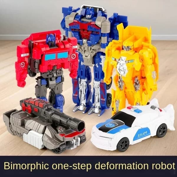 Transforming Car Robot Toy – One-Step Deformation Anime Action Figur – Pusselmodell Red