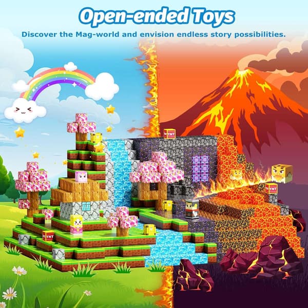 Magnetiske byggeklodser til børn 3+ | STEM Montessori Legetøj | DIY model magnetterninger random 200 pcs cube