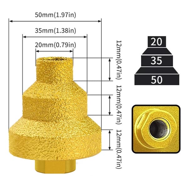 Loddet pagodebor M10 M14 Loddet diamanttårnbor Flise Sten Klippe Pladebor Oprivning M14-20-35-50