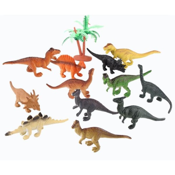 12st Dinosaurie modell plast leksak handgjorda figurer