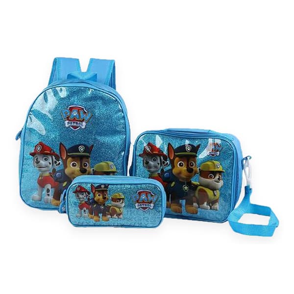 Paw Patrol Blue Backpack School Bag 3 Pack Birthday Gift Blue