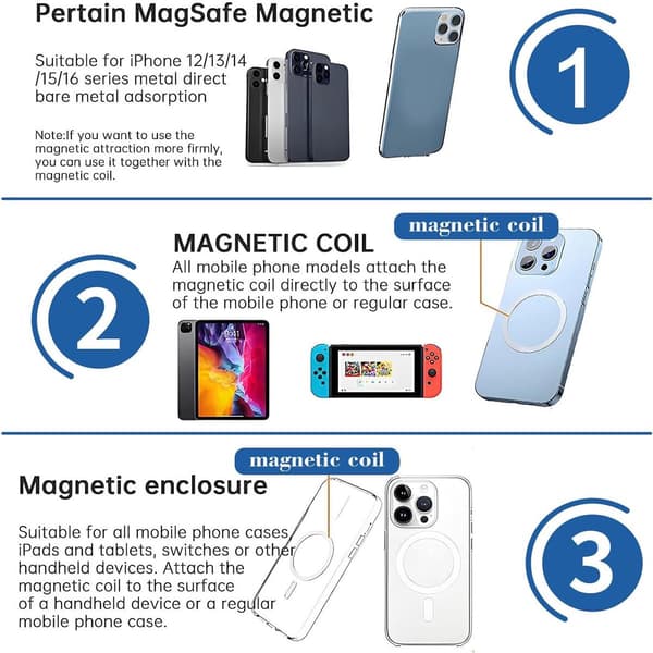 3-i-1 magnetiskt 360° justerbart ultralätt mini-stativ med snäppspänne vikbart telefonfäste Silver