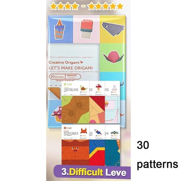30 ark Origami-papperskit med guidebok för barn - DIY-hantverksprojekt för nybörjare 30 sheets