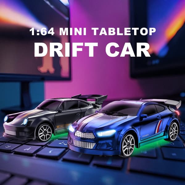 1:64 stationär driftbil fyrhjulsdrift fullproportionell mini-racingleksak med laddningsbart batteri, barnens julklapp CV-E85black