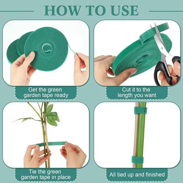 Nylon Plantestøttebånd Selvklæbende Plantefastgørelseskabelbinder Til Have Genanvendelige Planter Hook Loop Havebrugsstropper 5M(1Roll)