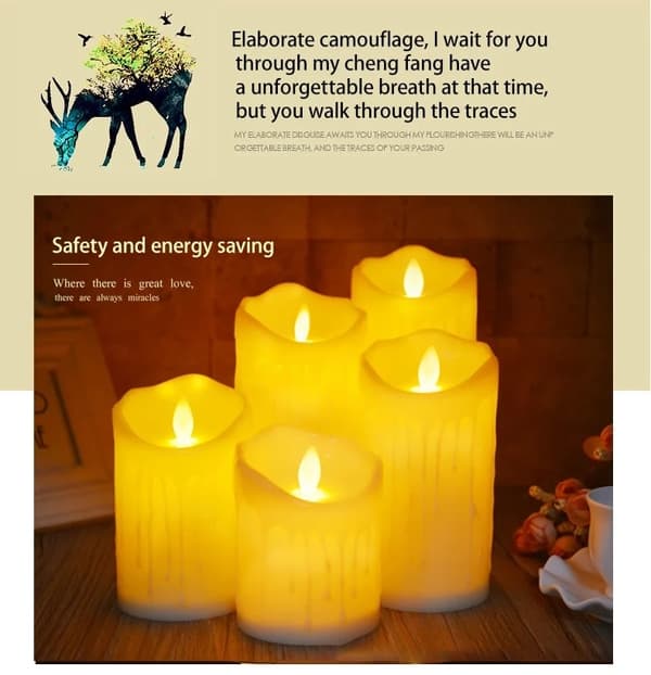 EW Led Simulering Elektronisk Candle Light Dekorativ Light M 7 5 12 5cm g009b