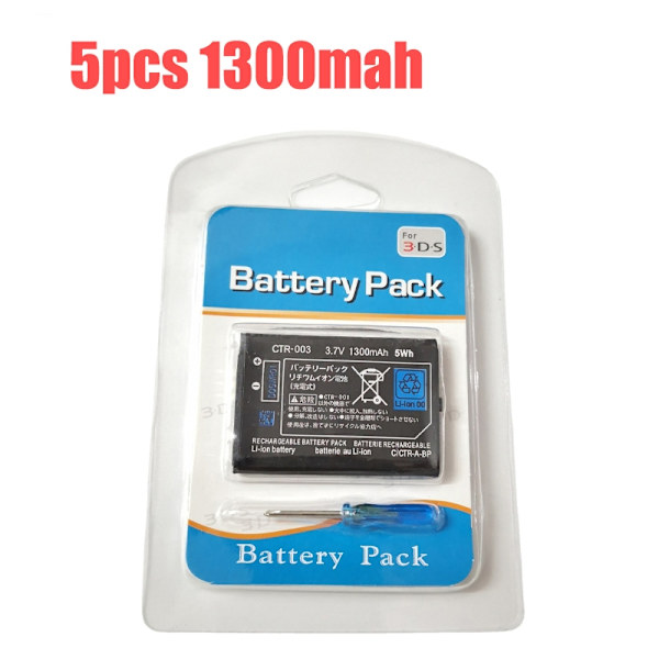 TalaBat CTR-003 Erstatningsbatteripakke 1300mAh CTR 003 Batteri til Nintendo Switch Pro Wireless Controller 3DS 2DS XL 5PCS 1300mah