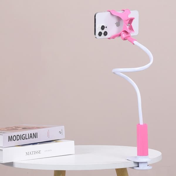 70 cm fleksibel telefonholder stativ klemmemontering til iPhone Samsung 3,5-6,7" enheder WHITE