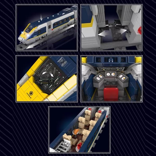 Tekninen junasarja British Express Passenger Train E320 Rakennuspalikat APP RC High Speed ​​Train Lelut lapsille Gitfs 12016