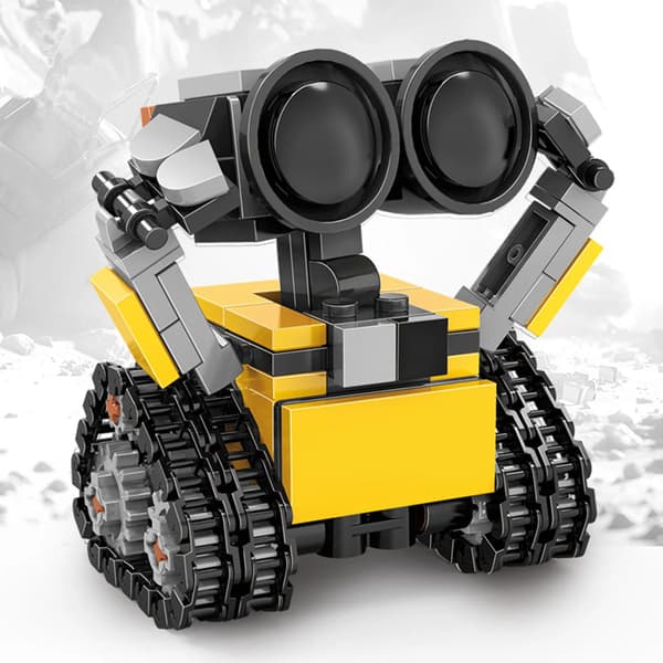 Söt robot MOC-Droid tecknade byggklossar leksak för barn - DIY-presentmodellset No Retail Box