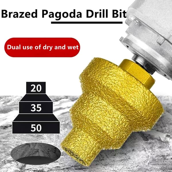 Loddet pagodebor M10 M14 Loddet diamanttårnbor Flise Sten Klippe Pladebor Oprivning M14-20-35-50