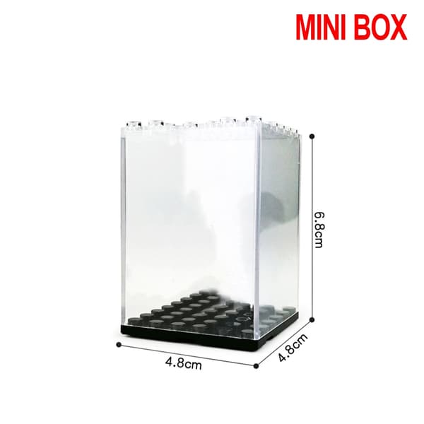 Stapelbar akryl displaylåda för byggstenar figurer stativ MOC bilmodell samling showcase barnleksaker present mini box