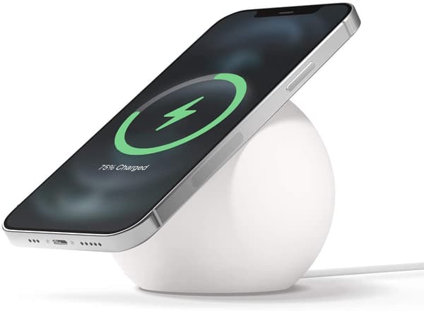Magnetiskt silikonbordsställ för Apple MagSafe iPhone 16 15 14 trådlös laddningsdocka White