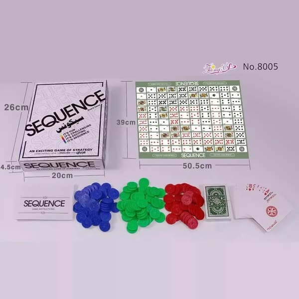 Englanninkieliset sekvenssipelit, fancy backgammon, sekvenssilabyrintti, lautapelit 0153D