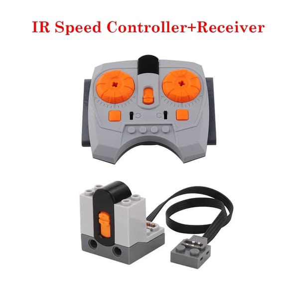 Tekniska MOC Power Funktioner Servo delar Train Buggy M Motor 8883 Modifierad IR Remote Power Group Set Lithium Battery Box 9686 LED Power Strip