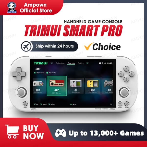 Trimui Smart Pro Handheld Game Console 4,96''IPS-skärm Linux System Joystick RGB-belysning Smartpro Retro Grey 64G(8K Games)