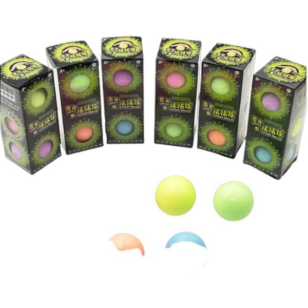 3st Sticky Ball Glowing Globbles Squash Sticky Target Fidget