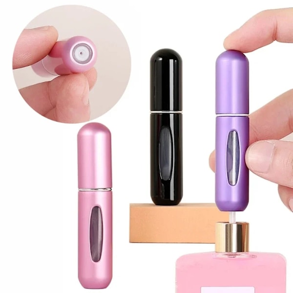 Mini påfyllningsbar parfymsprayflaska 5ml/8ml Resestorlek 5ml-Matte Red