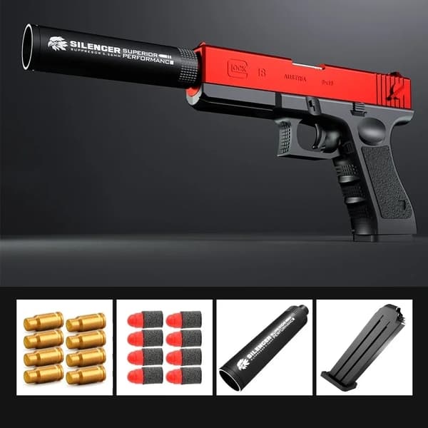 Shell Ejecting Airsoft Pistol -leluase ulkopeleihin - Pehmeä luoti ammunta lapsille 10sets