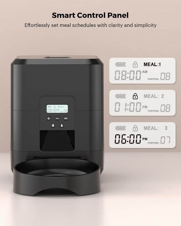 Smart foderautomat til kæledyr, automatisk foderautomat til katte, langsom fodermaskine til hunde med tidsindstillet kvantitativ automatisk foderdispe Black WIFI Feeder