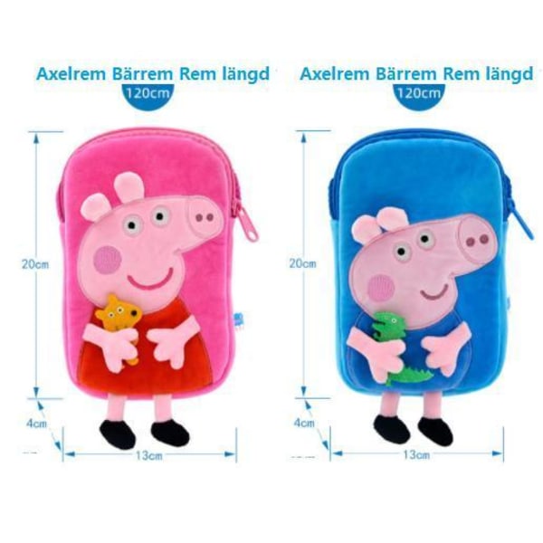 Greta Gris Peppa pig  förskolebärare axelväska 2 modeller Blue George Blå